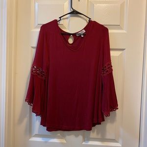 Red long sleeve blouse size Medium